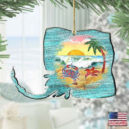 Stingray Wooden Ornaments by G. DeBrekht - Coastal Holiday Decor - 8198530-1