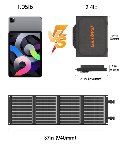 LUM Solar 40 Portable Solar Panel-Black-4