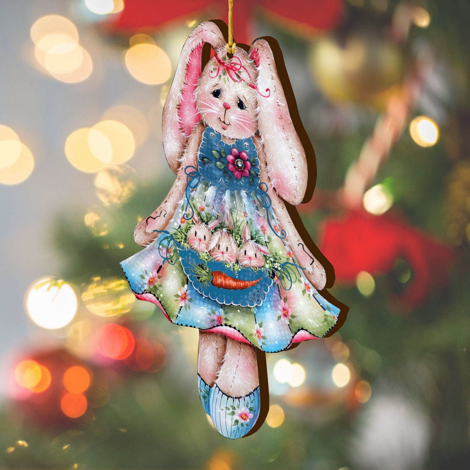 Pocketful of Bunnies Wooden Ornaments by Jamie Mills-Price - Easter Spring Decor - 8457705-MP-2