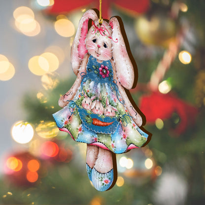 Pocketful of Bunnies Wooden Ornaments by Jamie Mills-Price - Easter Spring Decor - 8457705-MP-2