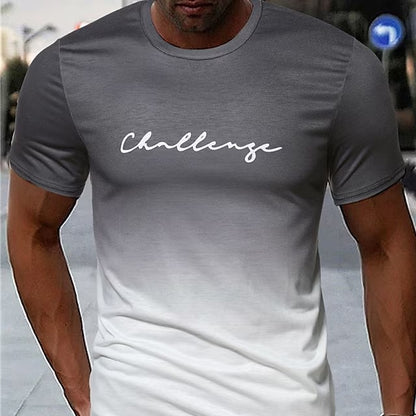 Men's Gradient Challenge Digital Printed T-shirt