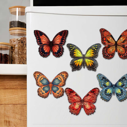 Summer Butterfly Decorative Eco Wood Magnets Set of 6 by G. Debrekht - Wildlife Decor - 8090012-1G-S6-0
