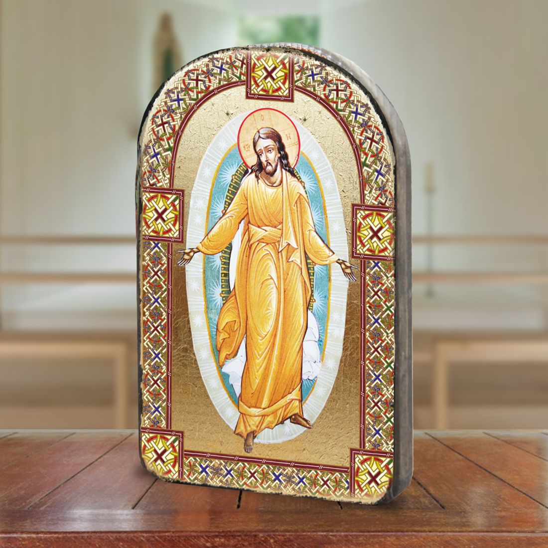 Resurrection Wooden Gold Plated Religious Christian Sacred Icon - Inspirational Icon Decor - 86059-0