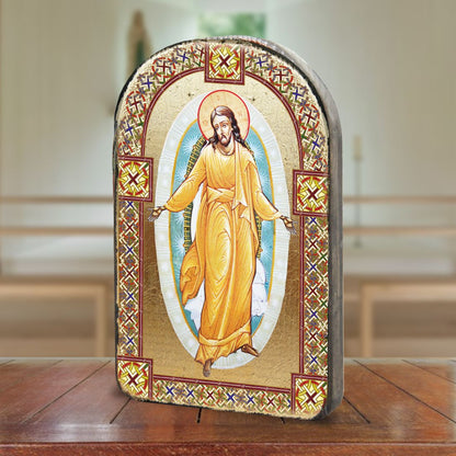 Resurrection Wooden Gold Plated Religious Christian Sacred Icon - Inspirational Icon Decor - 86059-0