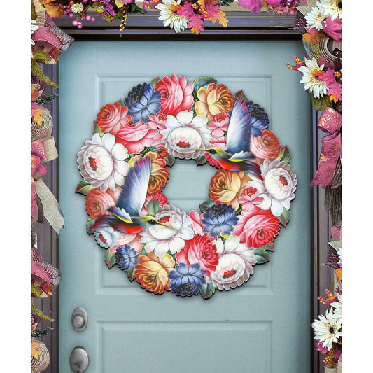 Birdy Floral Holiday Door Wreath by G. DeBrekht - Easter Spring Decor - 8185312H-0
