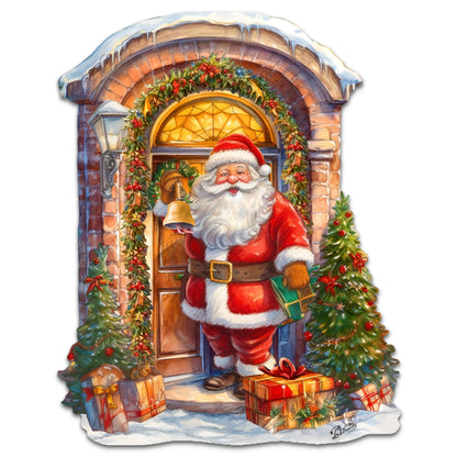 Knocking the door Santa Holiday Door Decor  by G. Debrekht - Christmas Decor - 8611044H-4