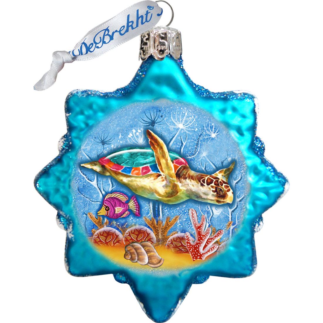 Under the Sea Mercury Glass Ornaments Set of 3 by G. DeBrekht - Coastal Holiday Decor - 770132S3-3