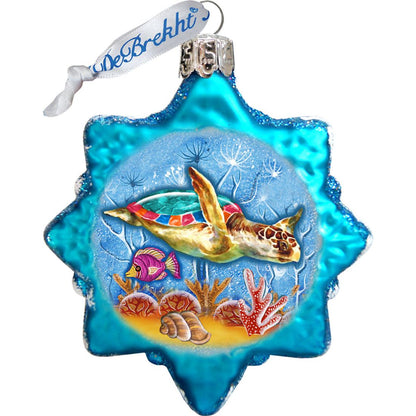 Under the Sea Mercury Glass Ornaments Set of 3 by G. DeBrekht - Coastal Holiday Decor - 770132S3-3