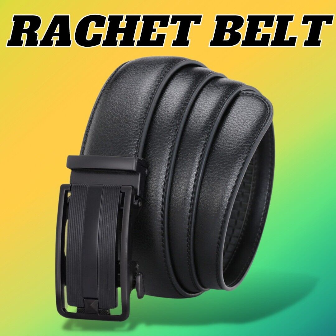 Men's Ratchet Belt Leather Mens Belt With Slide Buckle Ratchet Belts