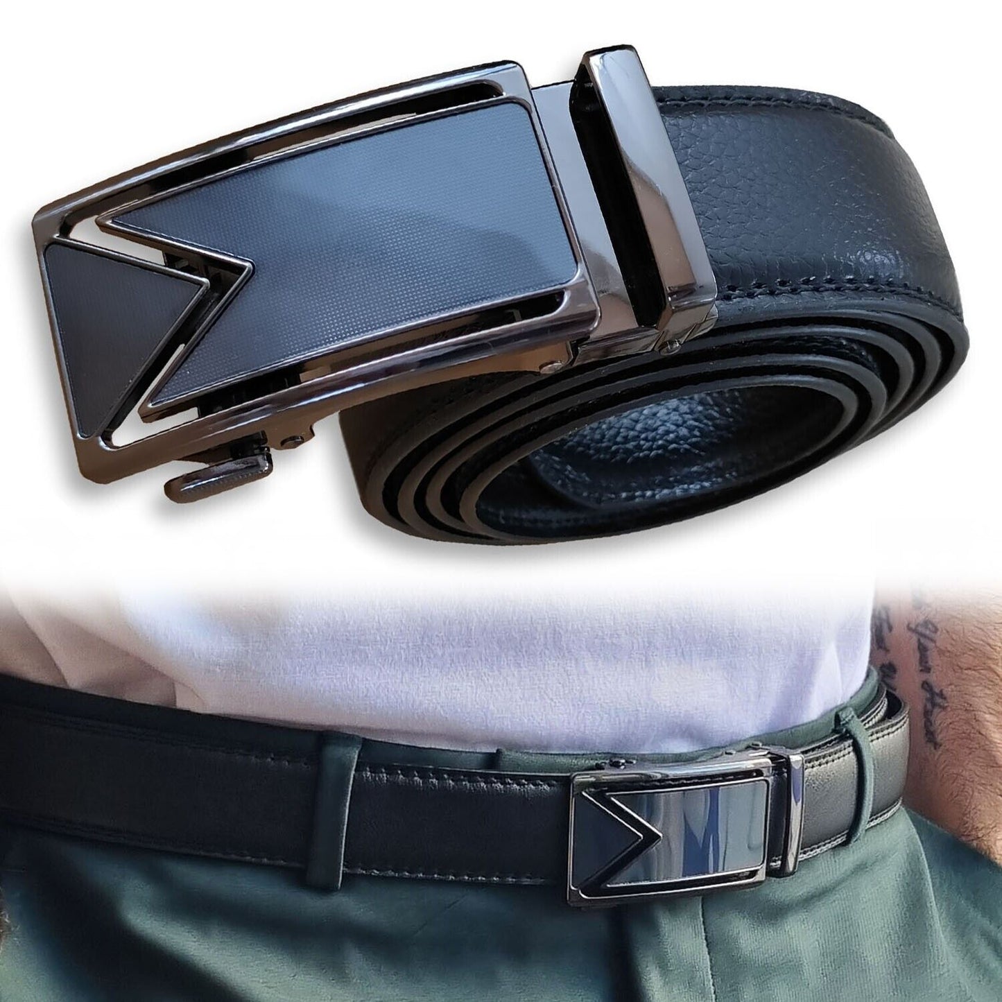 Slide Buckle Ratchet Belts For Men