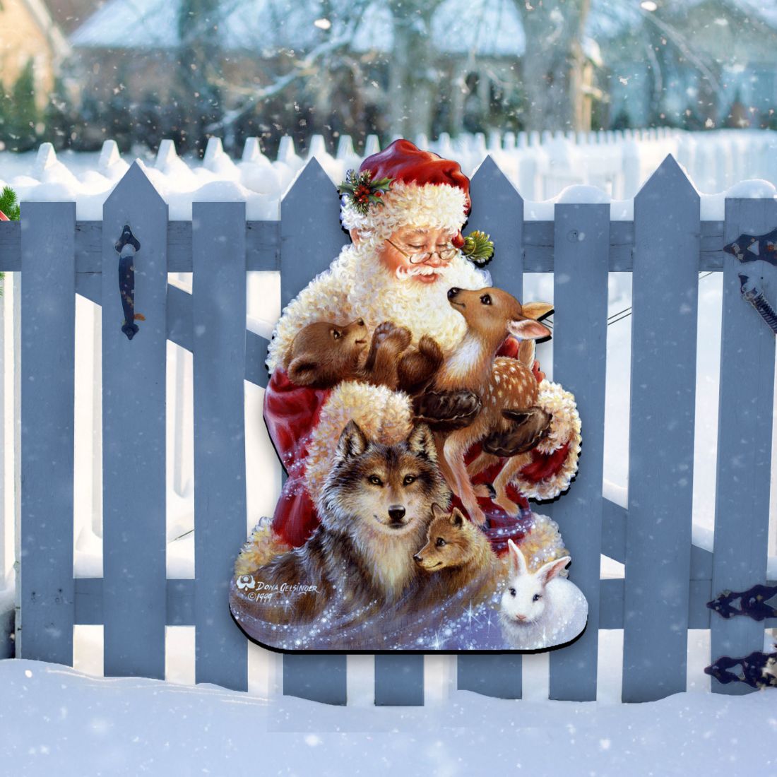 Santa Little Friends Christmas Door Decor by D. Gelsinger - Christmas Santa Snowman Decor - 8461012H-9914-3