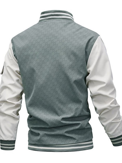 Casual Stand Collar Trendy Brand Fashion Baseball Uniform Men's Jacket Hollow Out