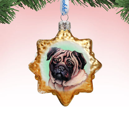 Cute Pug Mercury Glass Ornament by G. DeBrekht - Pets Dog and Cats Décor - 774019-1
