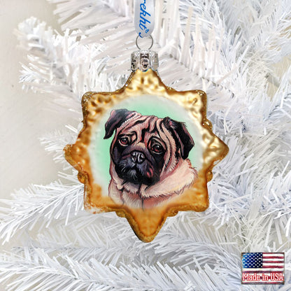 Cute Pug Mercury Glass Ornament by G. DeBrekht - Pets Dog and Cats Décor - 774019-0