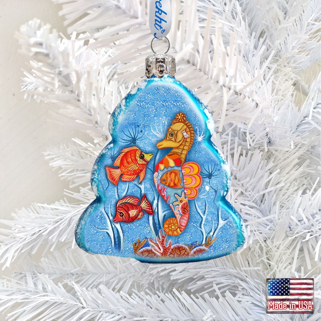 Tree Fish Mercury Glass Ornament by G. DeBrekht - Coastal Holiday Décor - 776275-0