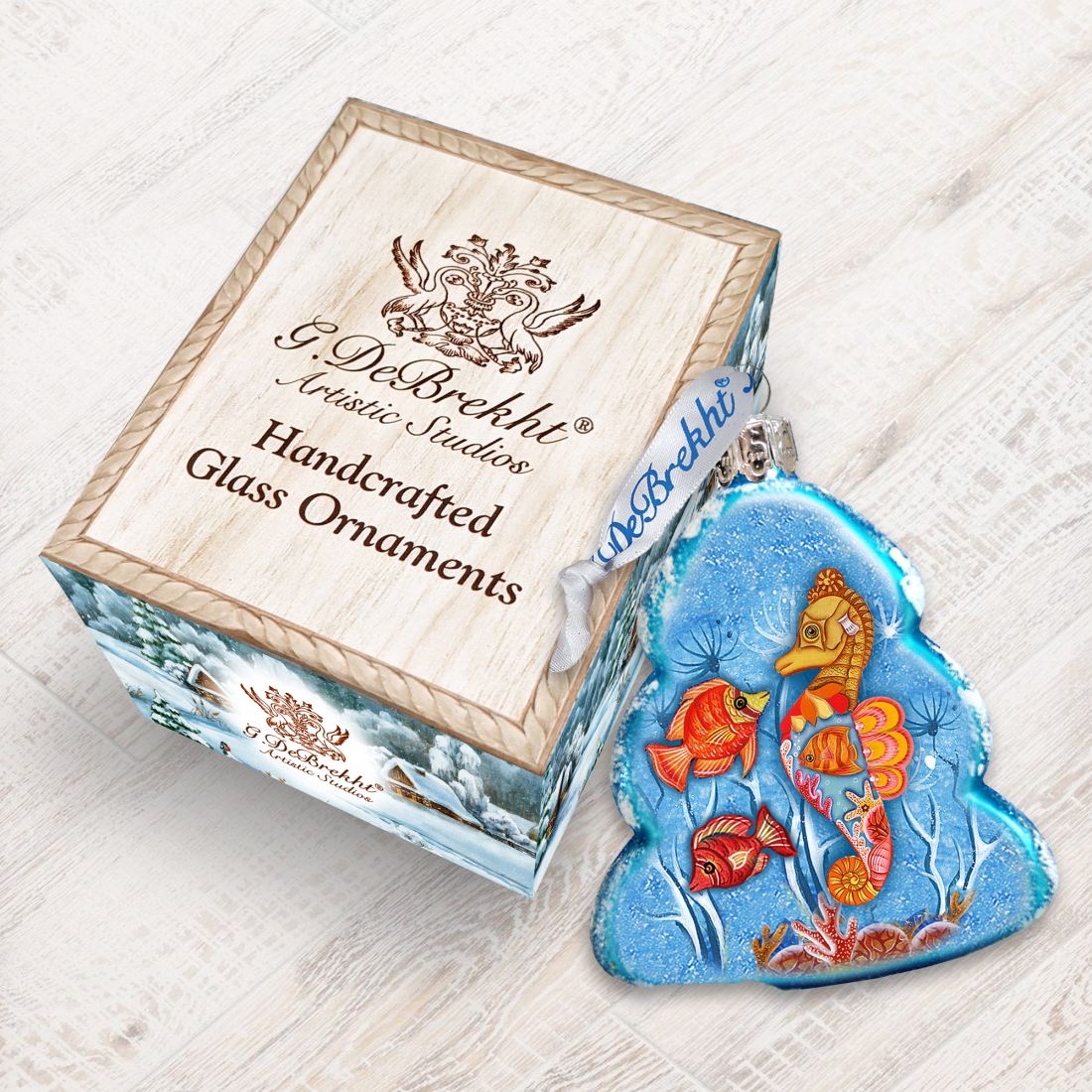 Tree Fish Mercury Glass Ornament by G. DeBrekht - Coastal Holiday Décor - 776275-2