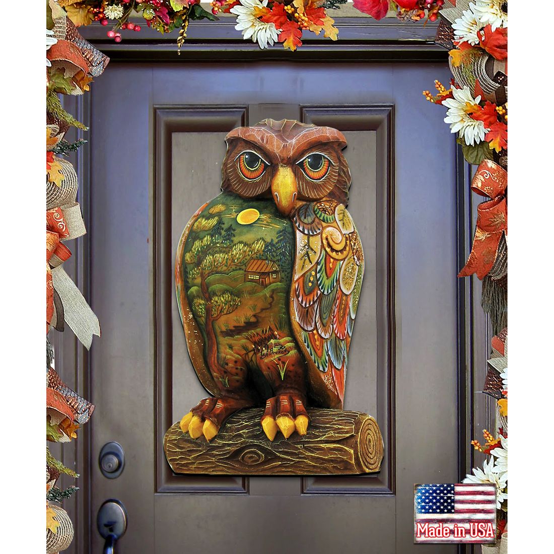 Owl Halloween Door Decor by G. DeBrekht - Thanksgiving Halloween Decor - 8158912H-0