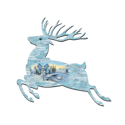 Prancing Deer Wildlife Door Decor - G. DeBrekht - Wildlife Holiday Decor - 8198211-1H-4