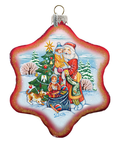 Joy Snowflake Glass Ornament by G. DeBrekht - Christmas Decor - 754-004R-1