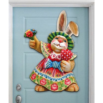 Easter Mommy Bunny Door Decor by G. DeBrekht - Easter Spring Decor - 8154421H-3