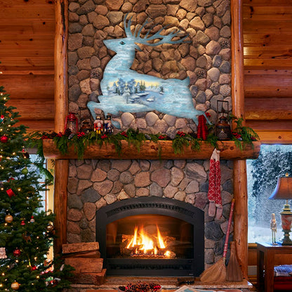 Prancing Deer Wildlife Door Decor - G. DeBrekht - Wildlife Holiday Decor - 8198211-1H-1