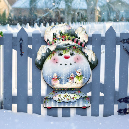 Joe Cool Snow Globe Door Decor by Jamie Mills-Price - Christmas Santa Snowman Decor - 8457506H-3