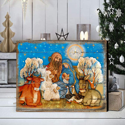 Nostalgic Nativity Wooden Wall Art by G. DeBrekht - Nativity Holiday Decor - 8673852B-0