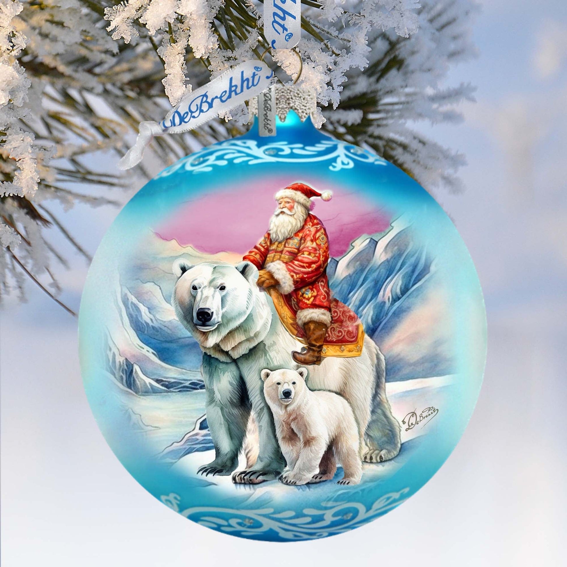 Arctic Adventurer Lg Glass Ornament by G.Debrekht - Christmas Santa Snowman Decor - 73966-4