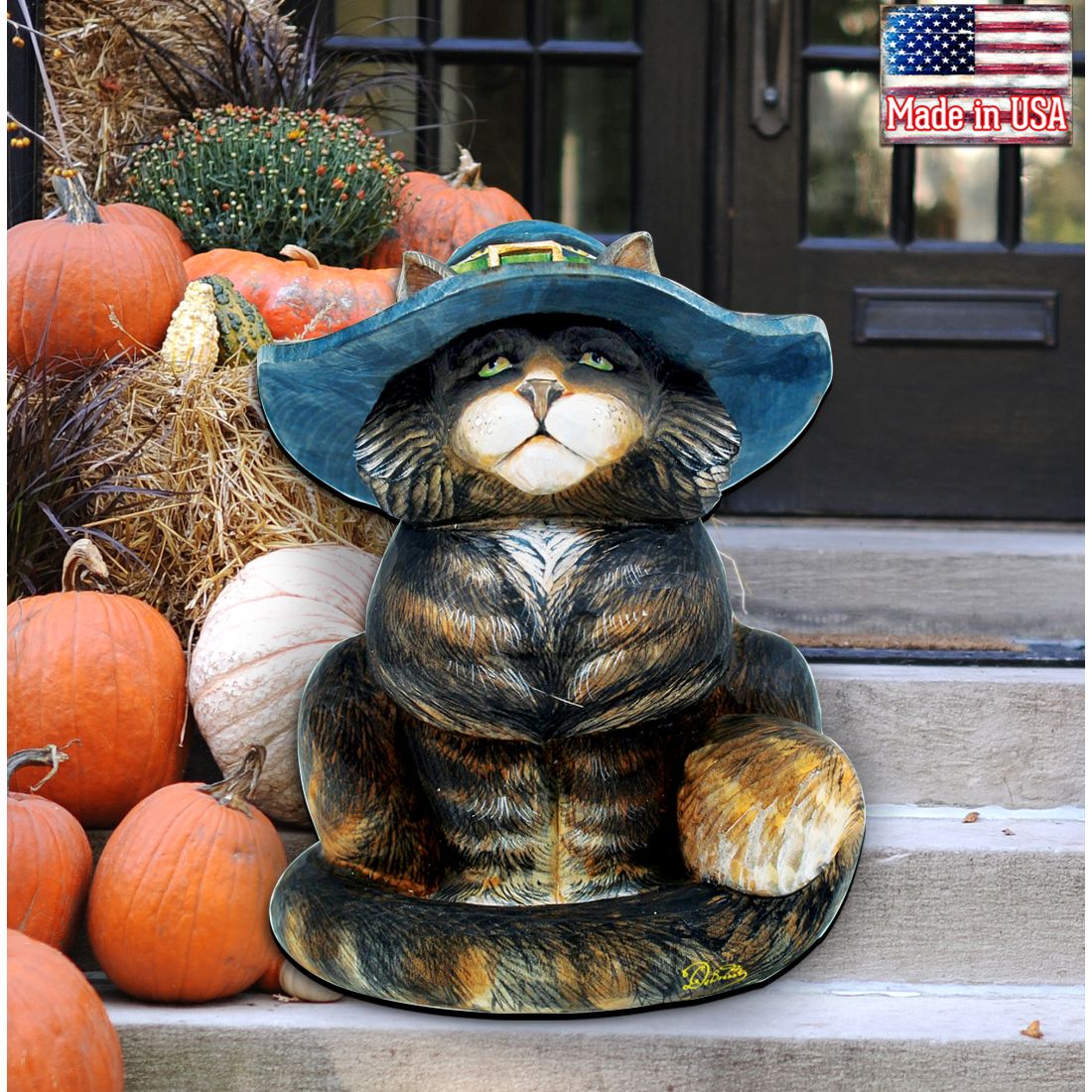 Black Cat Halloween Door Decor by G. DeBrekht - Thanksgiving Halloween Decor - 8158411H-1