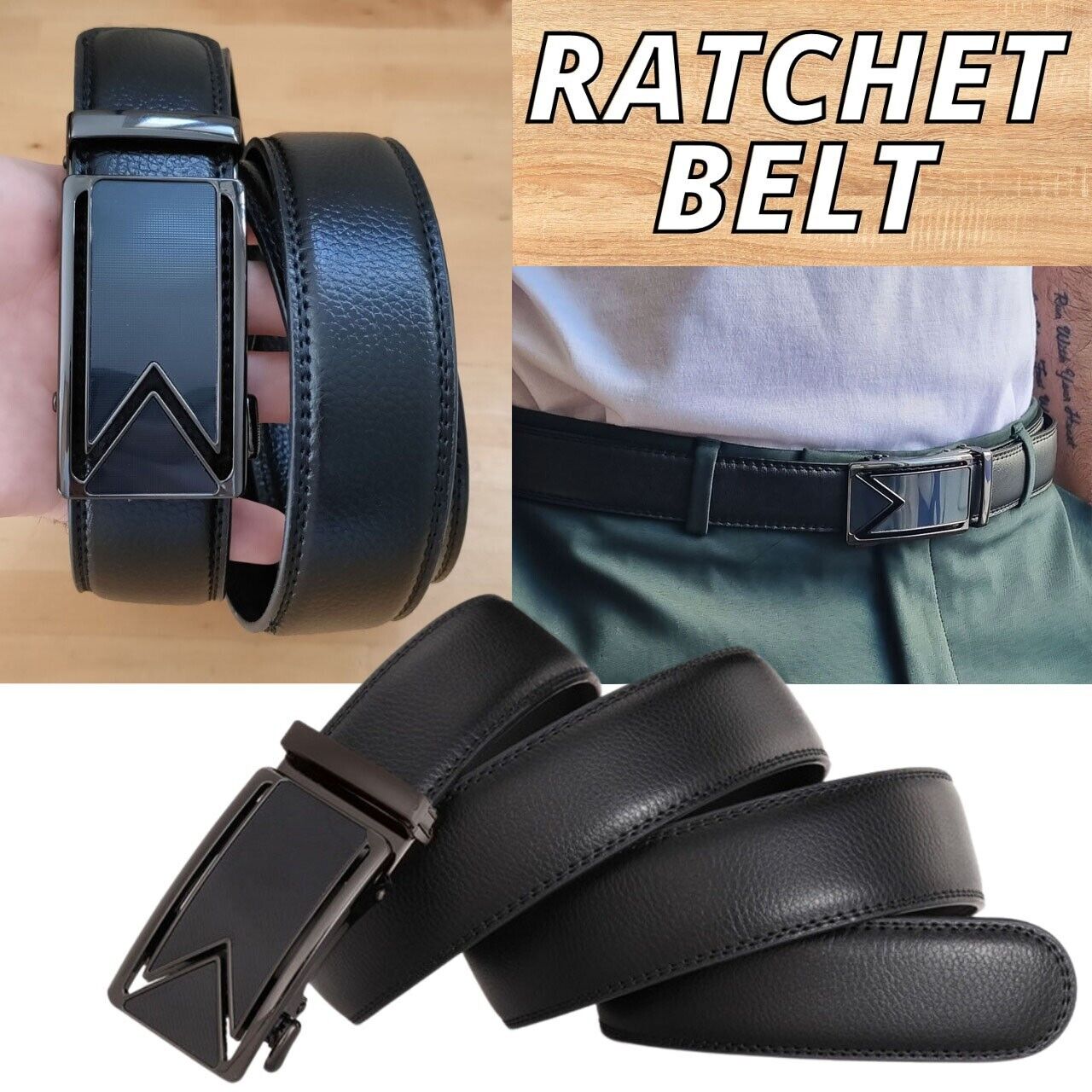 Slide Buckle Ratchet Belts For Men