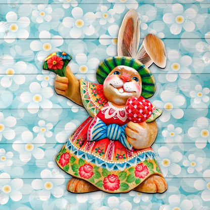Easter Mommy Bunny Door Decor by G. DeBrekht - Easter Spring Decor - 8154421H-1