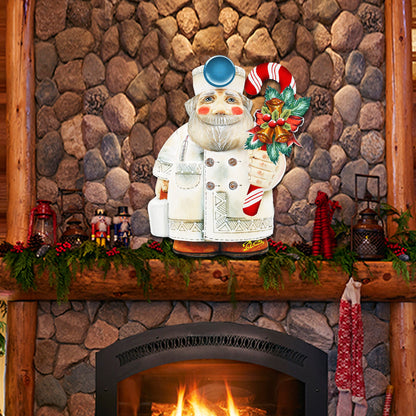 Candy Cane Doctor Santa Door Decor by G. DeBrekht - Christmas Santa Snowman Decor - 8151924H-1