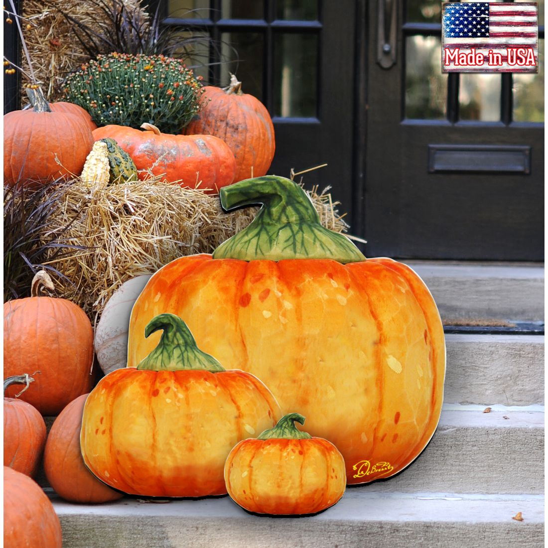 Stacking Pumpkins Halloween Door Decor by G. DeBrekht - Thanksgiving Halloween Decor - 8158414-2H-1