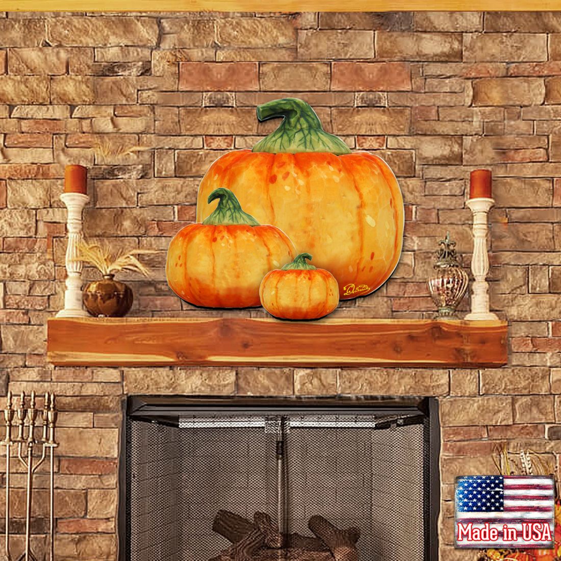 Stacking Pumpkins Halloween Door Decor by G. DeBrekht - Thanksgiving Halloween Decor - 8158414-2H-2
