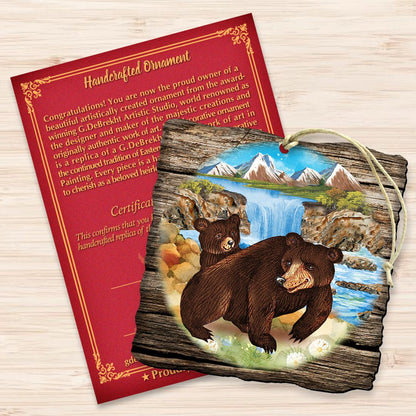 Bear Cabin Christmas Wooden Ornaments by G. DeBrekht - Wildlife Holiday Decor - 8114081-3