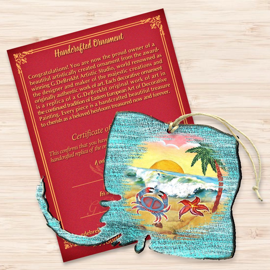 Stingray Wooden Ornaments by G. DeBrekht - Coastal Holiday Decor - 8198530-3