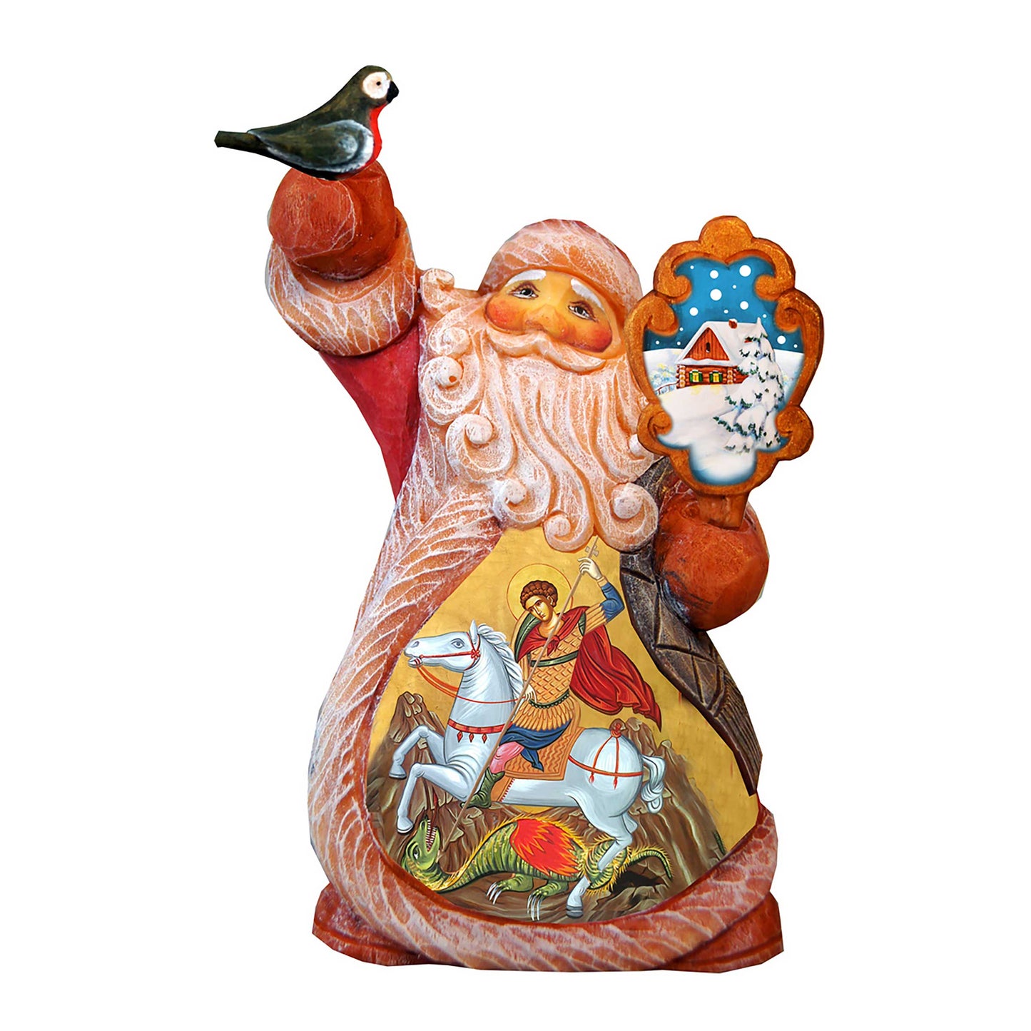 Saint George Tiny Tale Santa Christmas Figurine by G. DeBrekht - Christmas Santa Snowman Decor - 561634-3