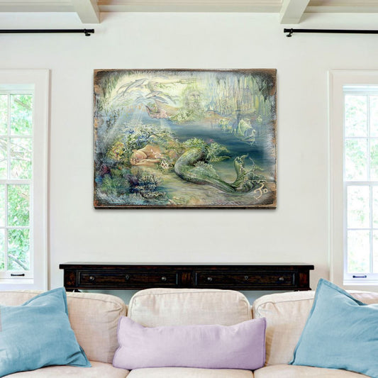 Dreams of Atlantis Fantasy Wooden Wall Art by Josephine Wall - Fantasy Décor - 852114-JW-0