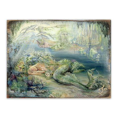 Dreams of Atlantis Fantasy Wooden Wall Art by Josephine Wall - Fantasy Décor - 852114-JW-1