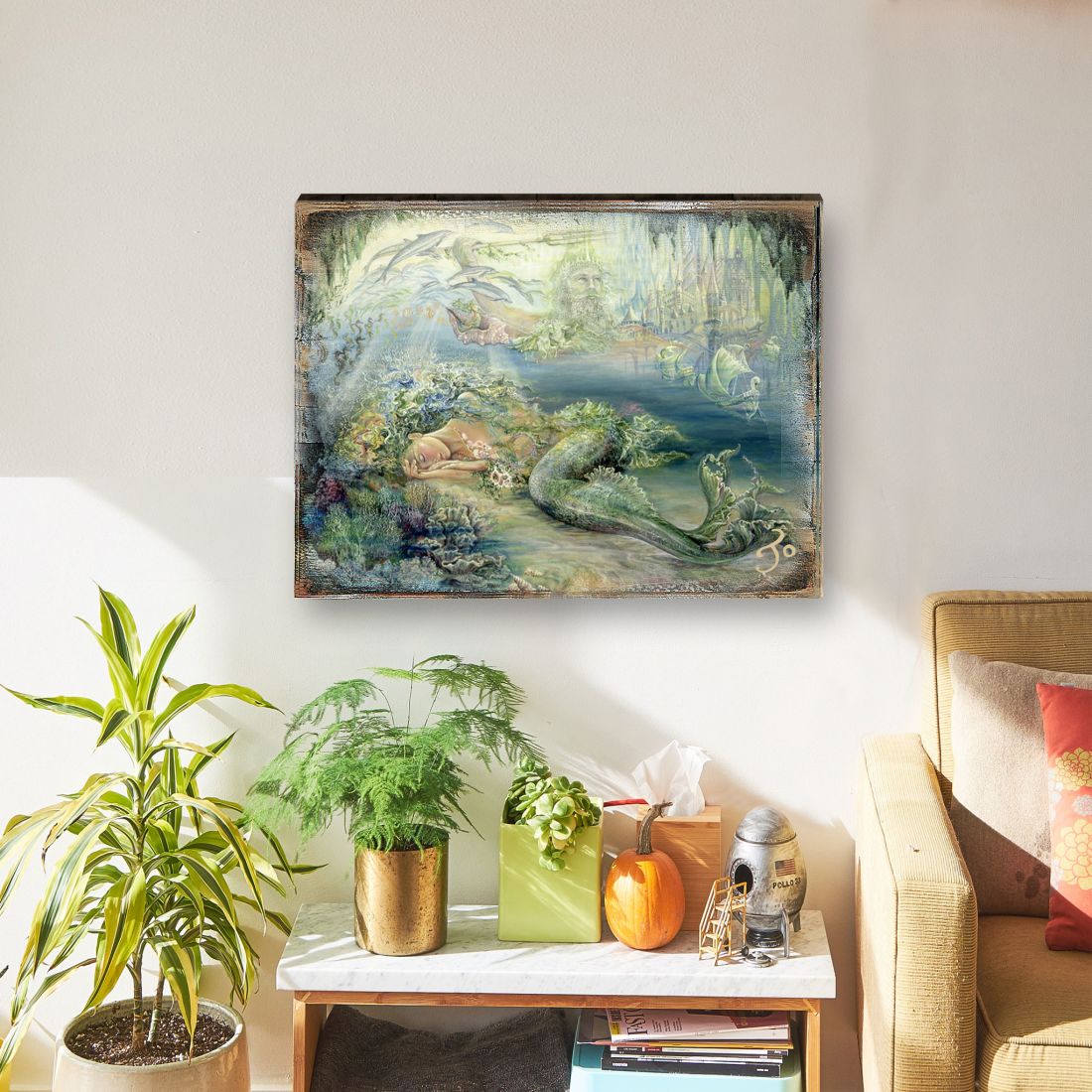 Dreams of Atlantis Fantasy Wooden Wall Art by Josephine Wall - Fantasy Décor - 852114-JW-3