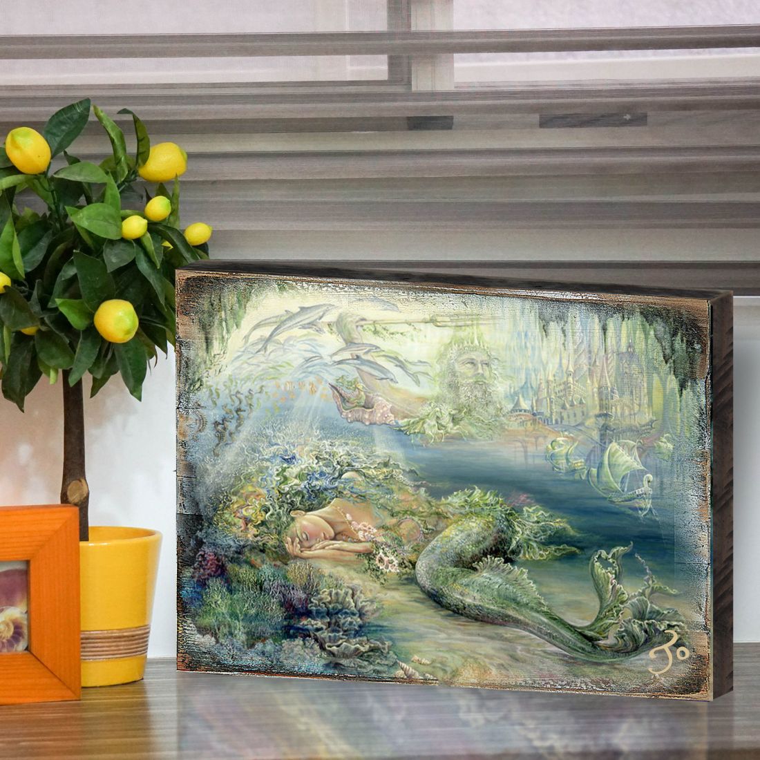 Dreams of Atlantis Fantasy Wooden Wall Art by Josephine Wall - Fantasy Décor - 852114-JW-4