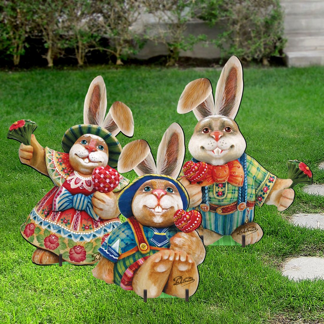 Easter Bunny Family Outdoor Decor by G. DeBrekht - Easter Spring Decor - 8154420F-S3-1