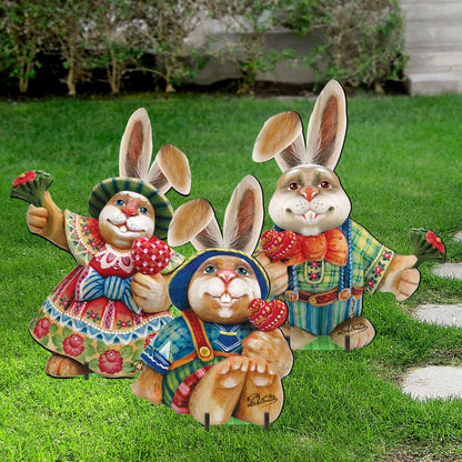 Easter Bunny Family Outdoor Decor by G. DeBrekht - Easter Spring Decor - 8154420F-S3-1