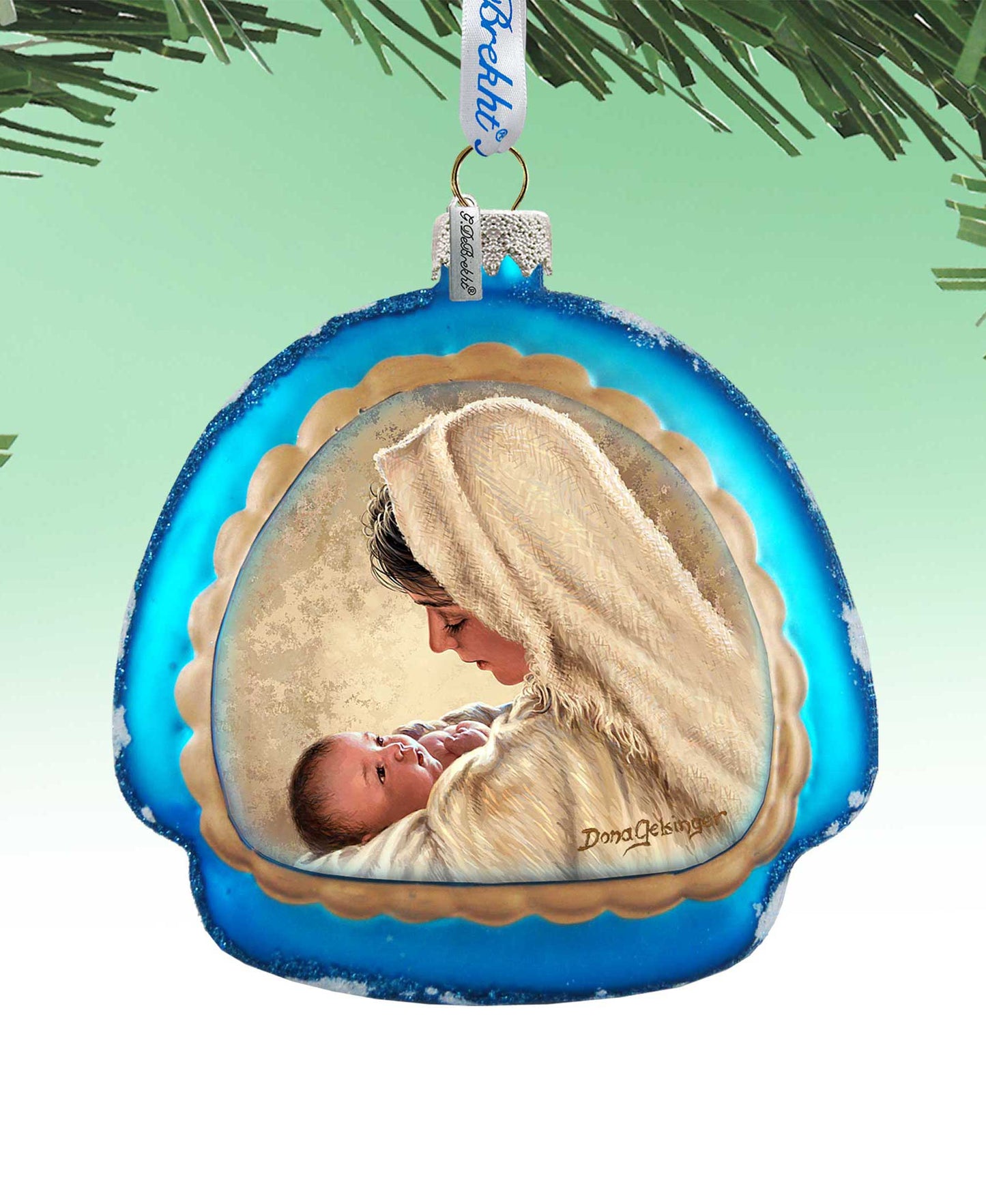 Mother of God Glass Rainbow Christmas Ornament by D. Gelsinger - Nativity Holiday Decor - 756-025-DG-3