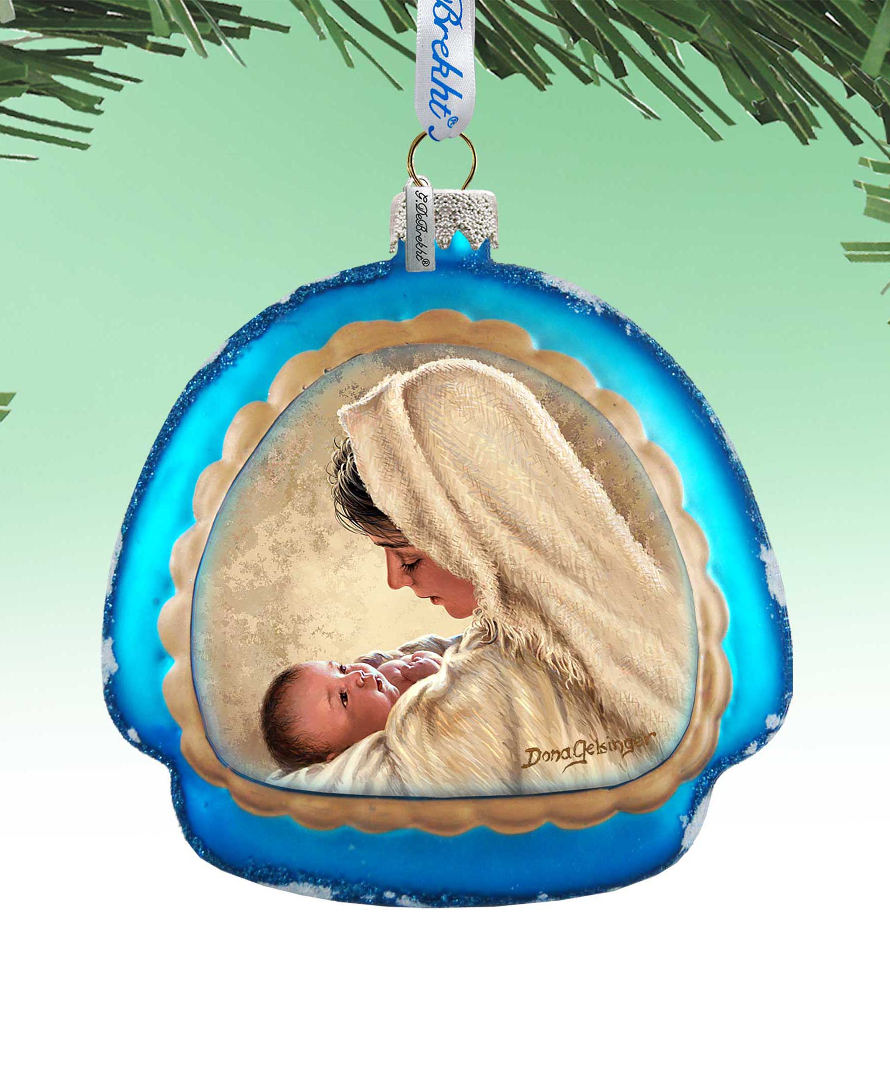 Mother of God Glass Rainbow Christmas Ornament by D. Gelsinger - Nativity Holiday Decor - 756-025-DG-3