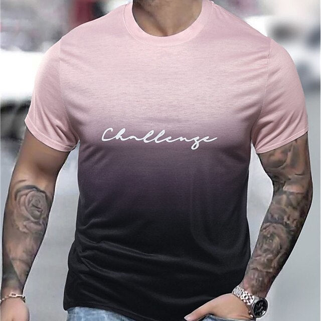 Men's Gradient Challenge Digital Printed T-shirt