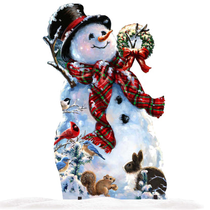 An Old-fashioned Christmas  Outdoor Scene by D. Gelsinger - Christmas Santa Snowman Decor - 8461018F-1563-1