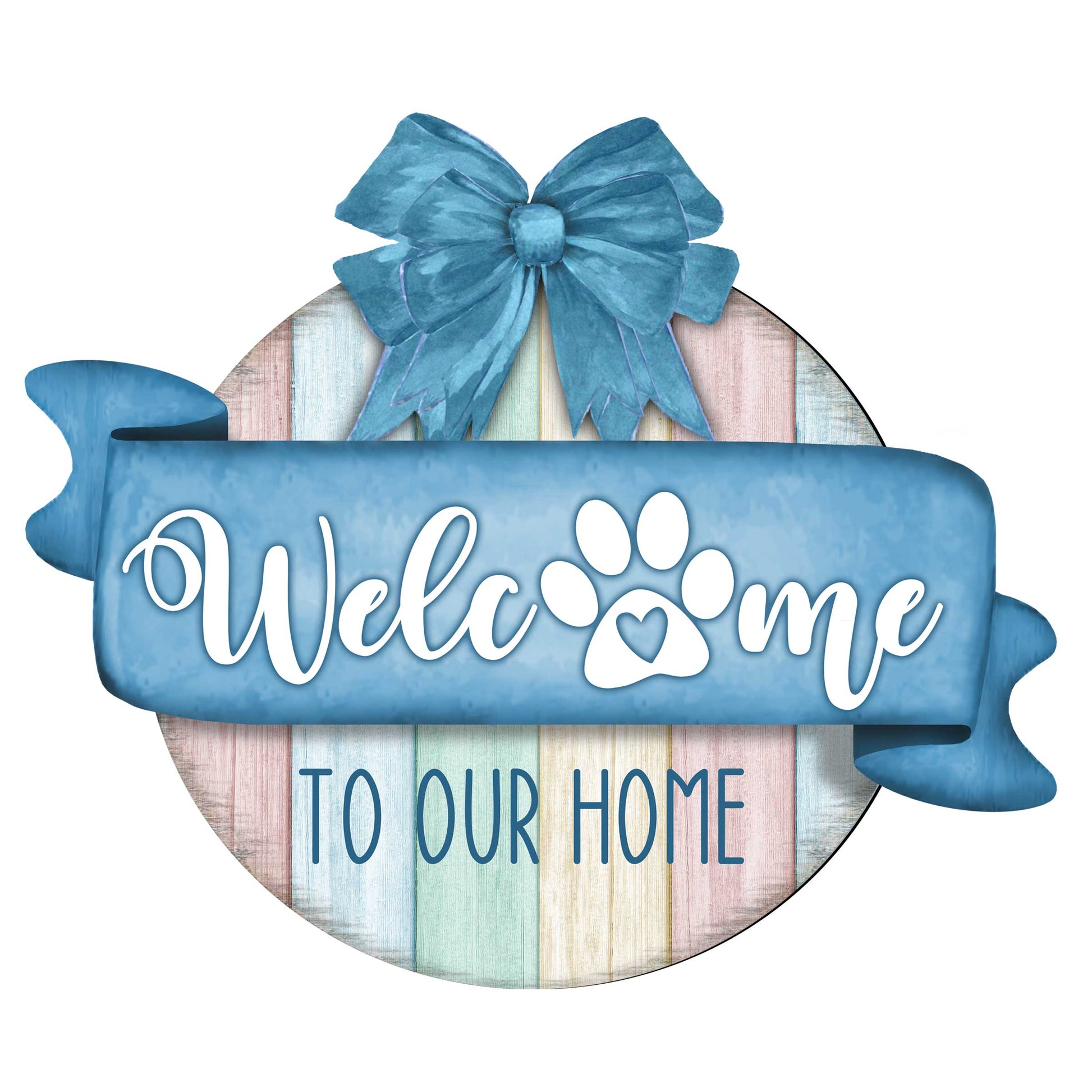 Front door welcome sign Dog lover porch wreath Main entrance Welcome sign - Wooden front porch decor - 933102H-4