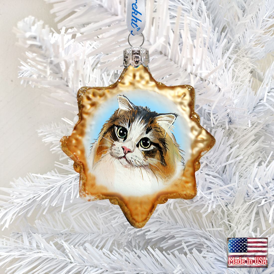 Kitty Cat Mercury Glass Ornament by G. DeBrekht - Pets Dog and Cats Decor - 774022-1