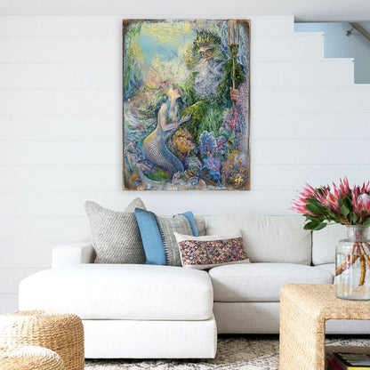 My Savior of The Sea Fantasy Wooden Wall Art by Josephine Wall - Fantasy Decor - 852139-JW-0